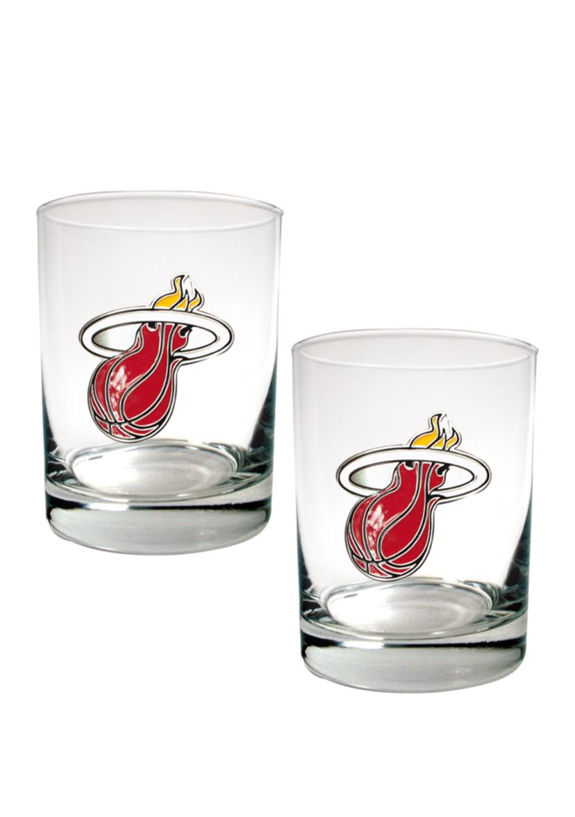 NBA Miami Heat Set of 2 Rocks Glass Set