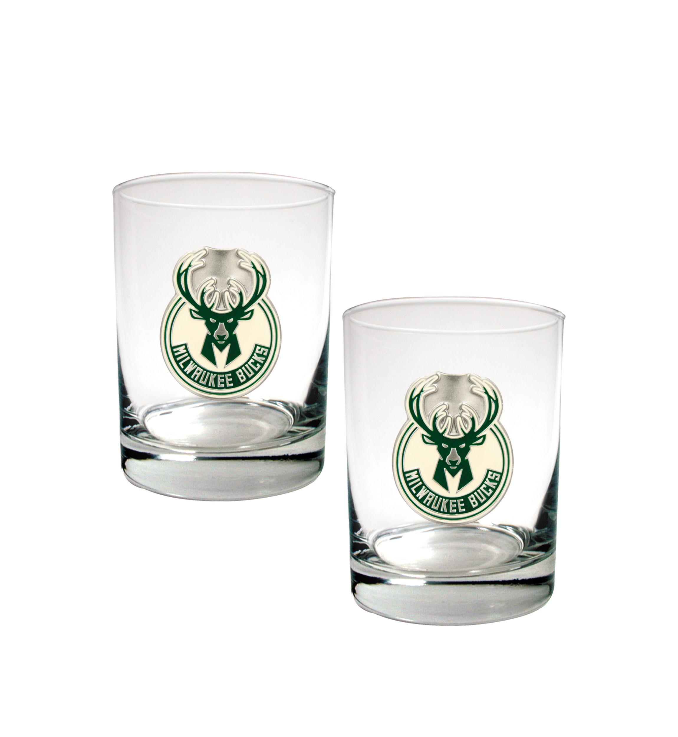 NBA Milwaukee Bucks Set of 2 Rocks Glass Set
