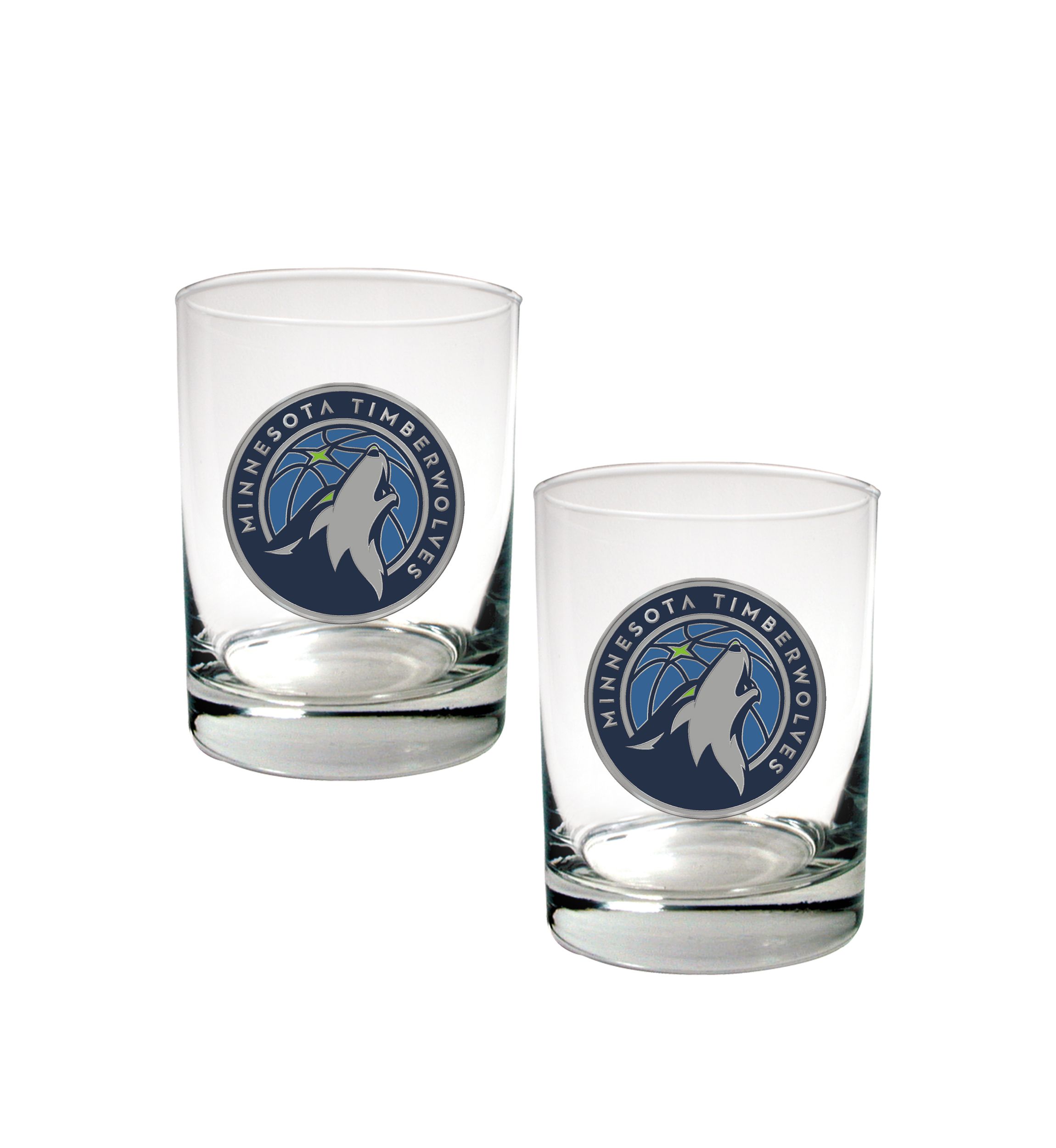 NBA Minnesota Timberwolves Set of 2 Rocks Glass Set