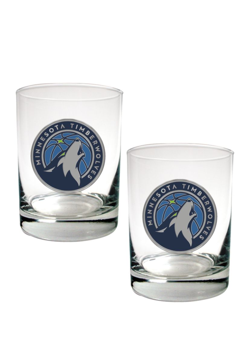 NBA Minnesota Timberwolves Set of 2 Rocks Glass Set