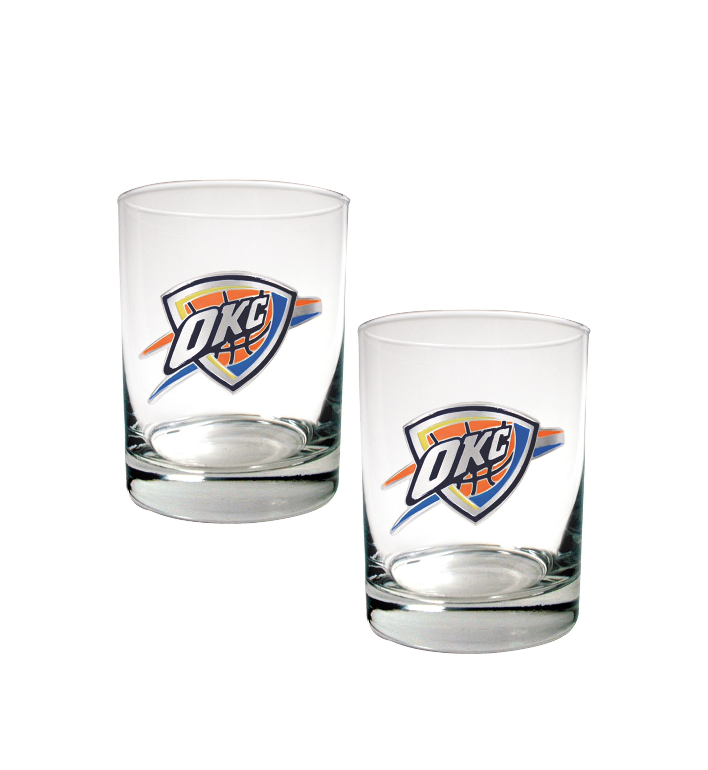 NBA Oklahoma City Thunder Set of 2 Rocks Glass Set