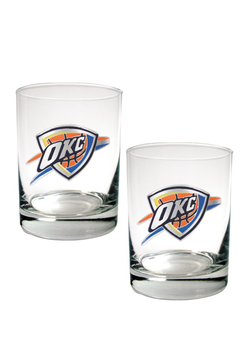 NBA Oklahoma City Thunder Set of 2 Rocks Glass Set