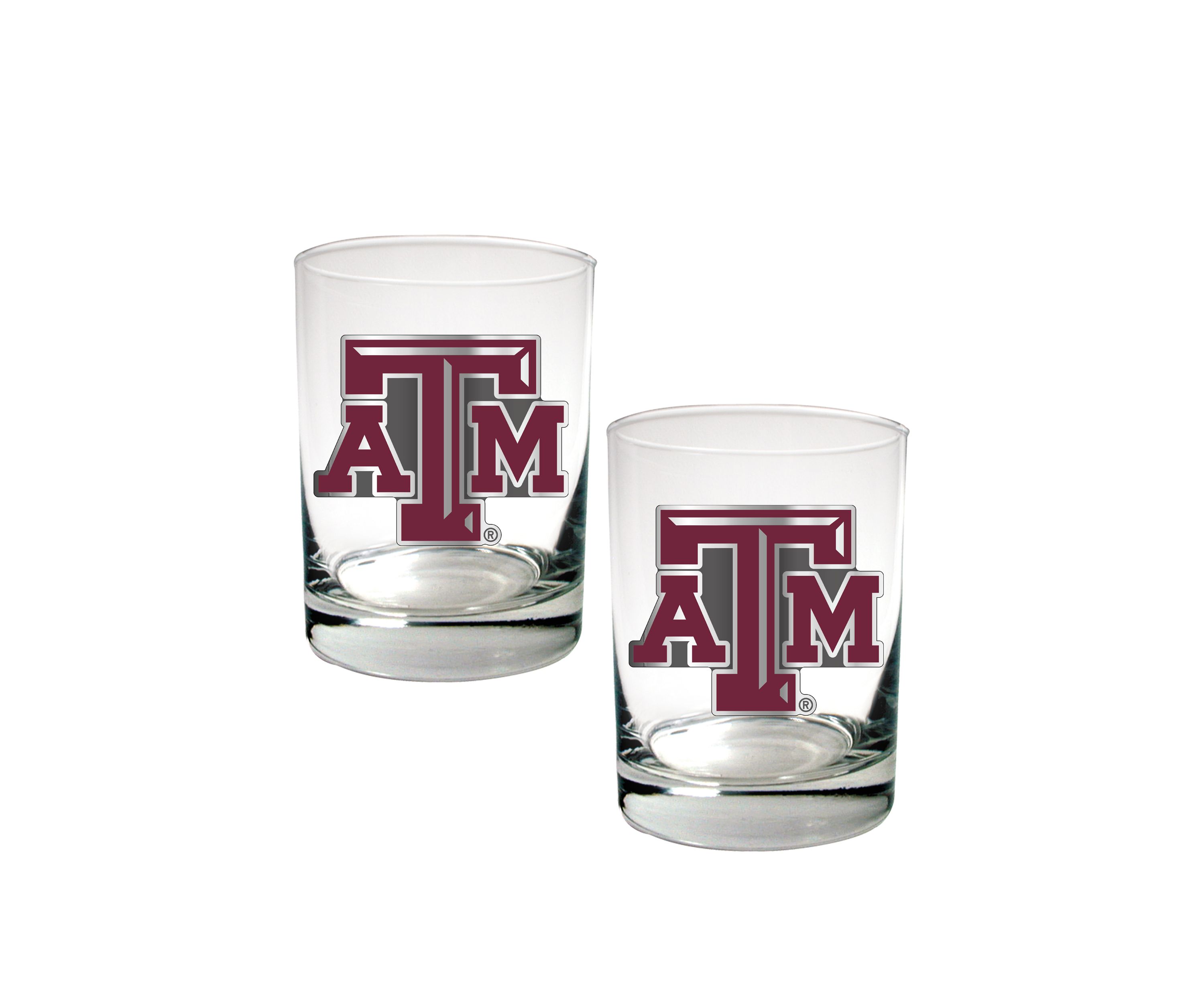 NCAA Texas A&M Aggies Set of 2 Rocks Glasses 