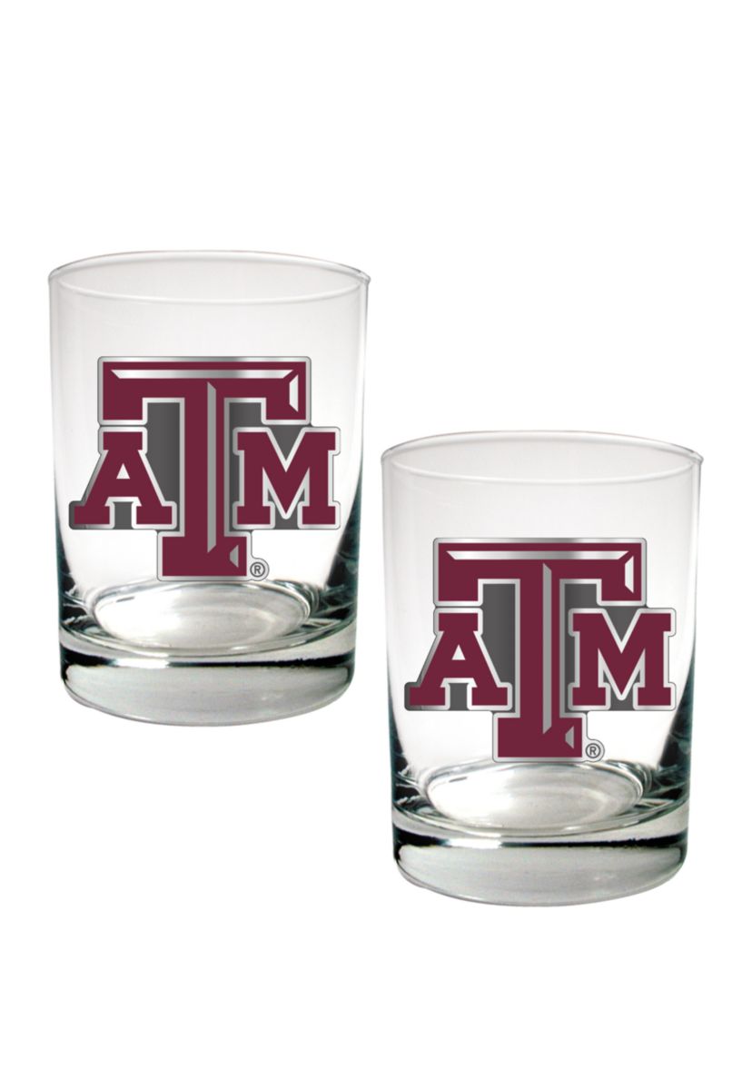 NCAA Texas A&M Aggies Set of 2 Rocks Glasses 