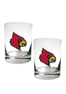 NCAA Louisville Cardinals 2pc. Rocks Glass Set