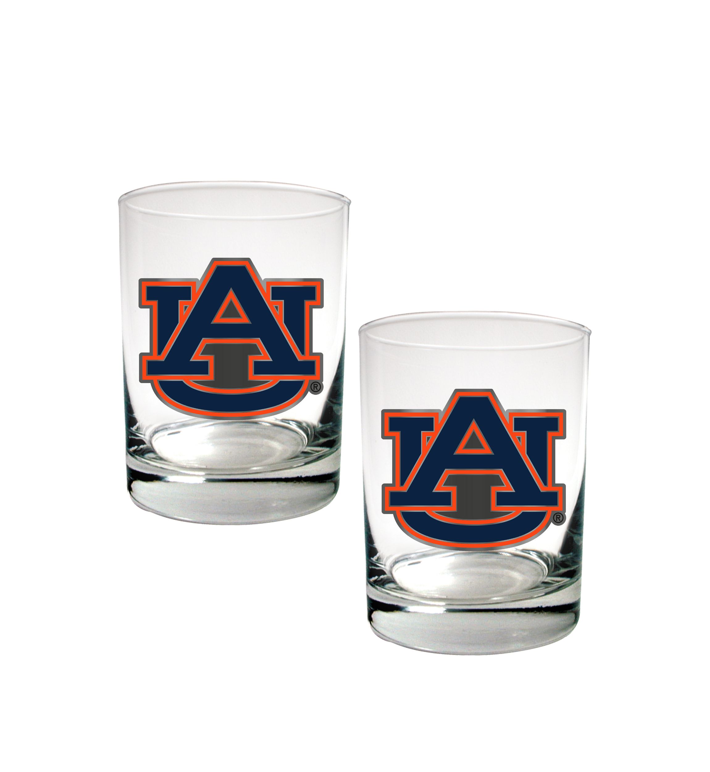 NCAA Auburn Tigers Set of 2 Rocks Glasses