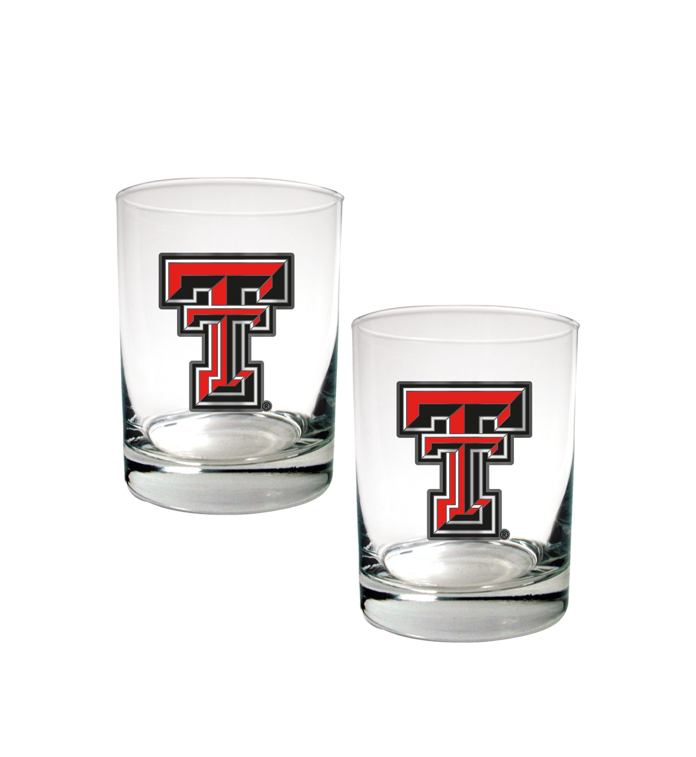  NCAA Texas Tech Red Raiders Set of 2 Rocks Glasses 