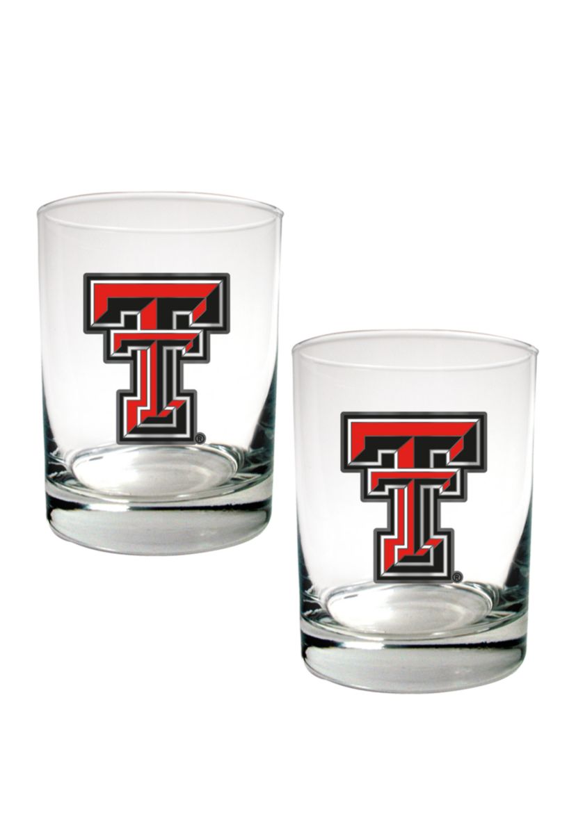  NCAA Texas Tech Red Raiders Set of 2 Rocks Glasses 