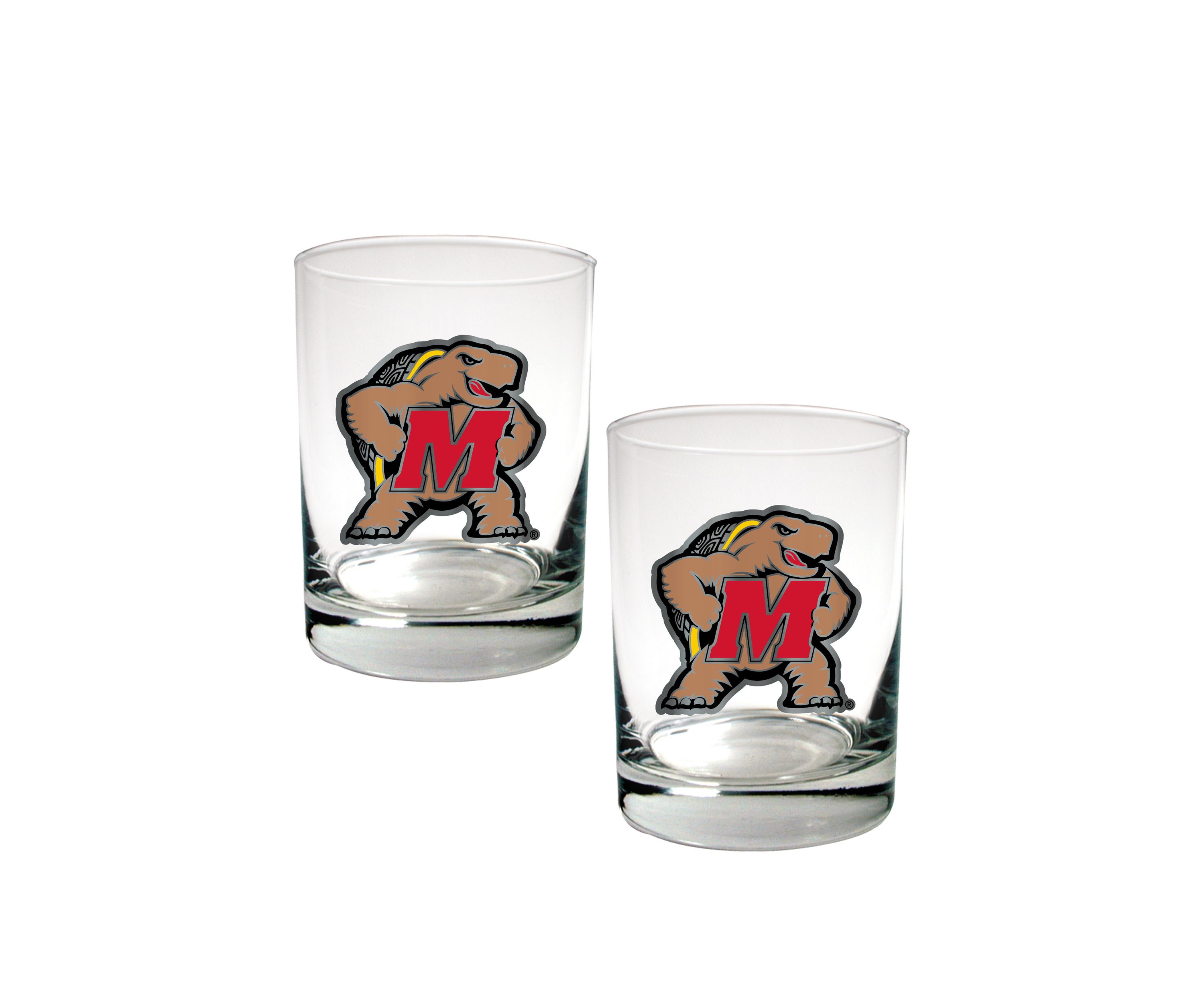 NCAA Maryland Terrapins Set of 2 Rocks Glasses 