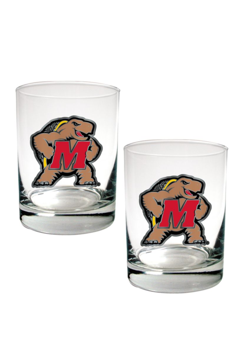 NCAA Maryland Terrapins Set of 2 Rocks Glasses 
