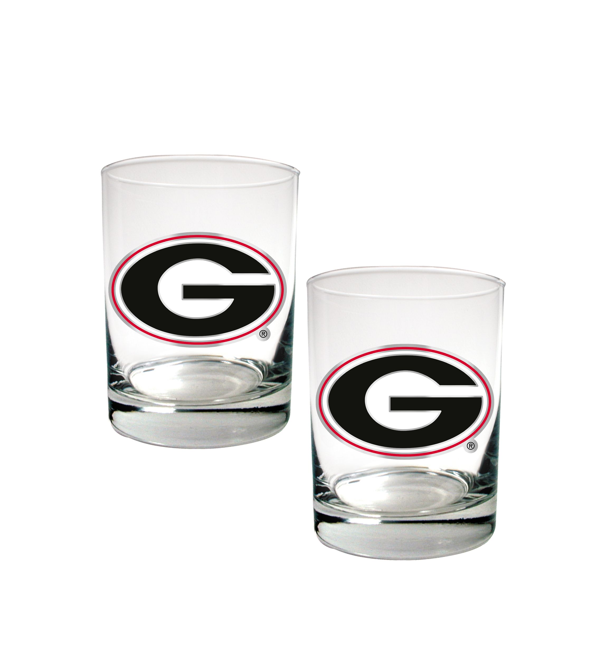 NCAA Georgia Bulldogs Set of 2 Rocks Glasses