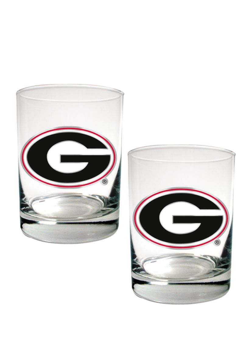 NCAA Georgia Bulldogs Set of 2 Rocks Glasses