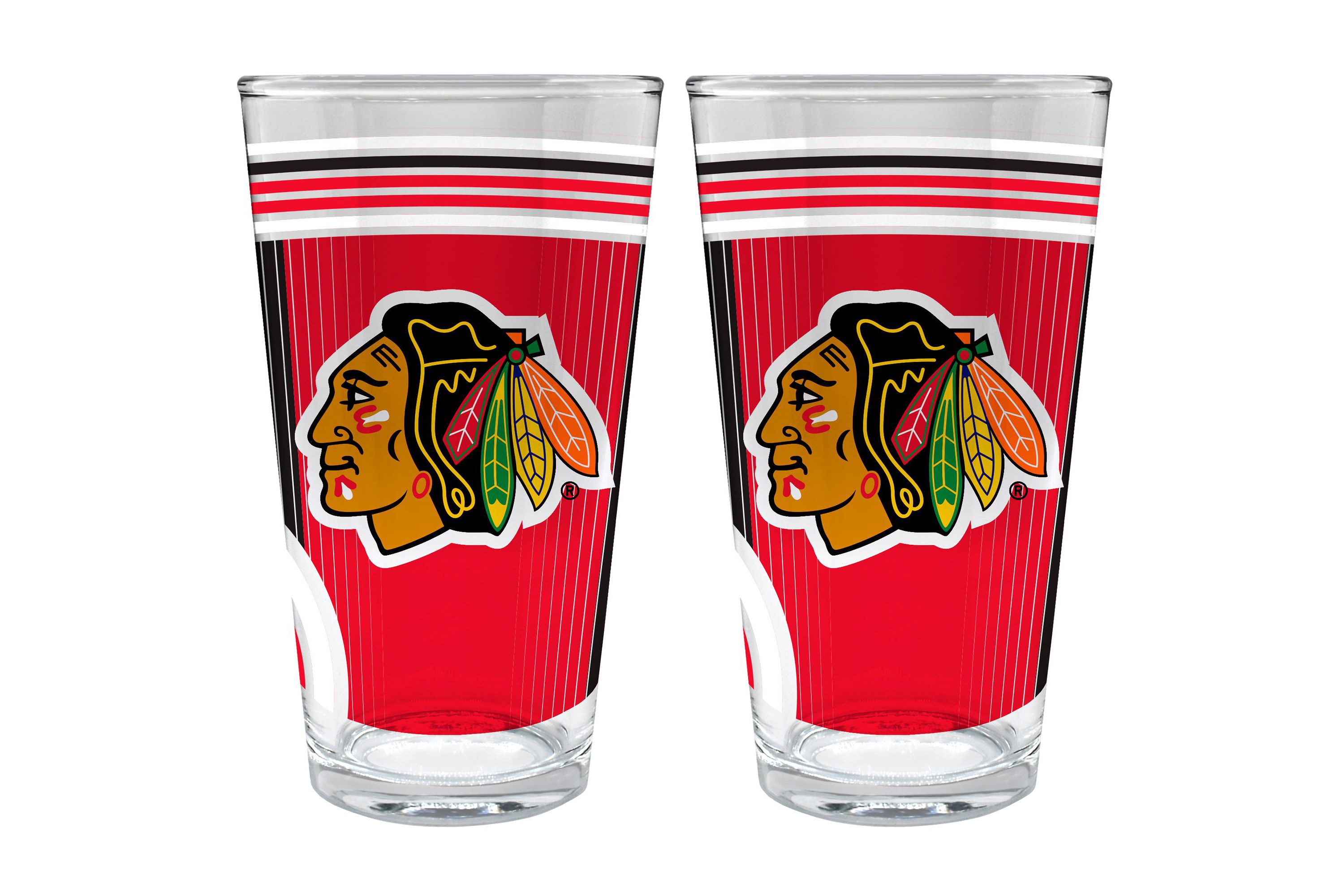 NHL Chicago Blackhawks 2pc Pint Glass Set