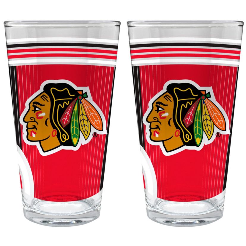 NHL Chicago Blackhawks 2pc Pint Glass Set