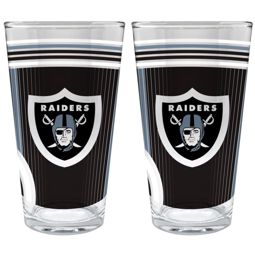 NFL Las Vegas Raiders  2pc Pint Glass Set