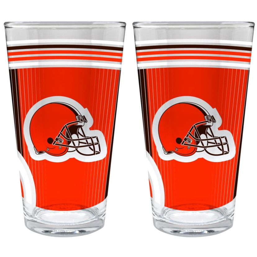 NFL Cleveland Browns 2pc Pint Glass Set