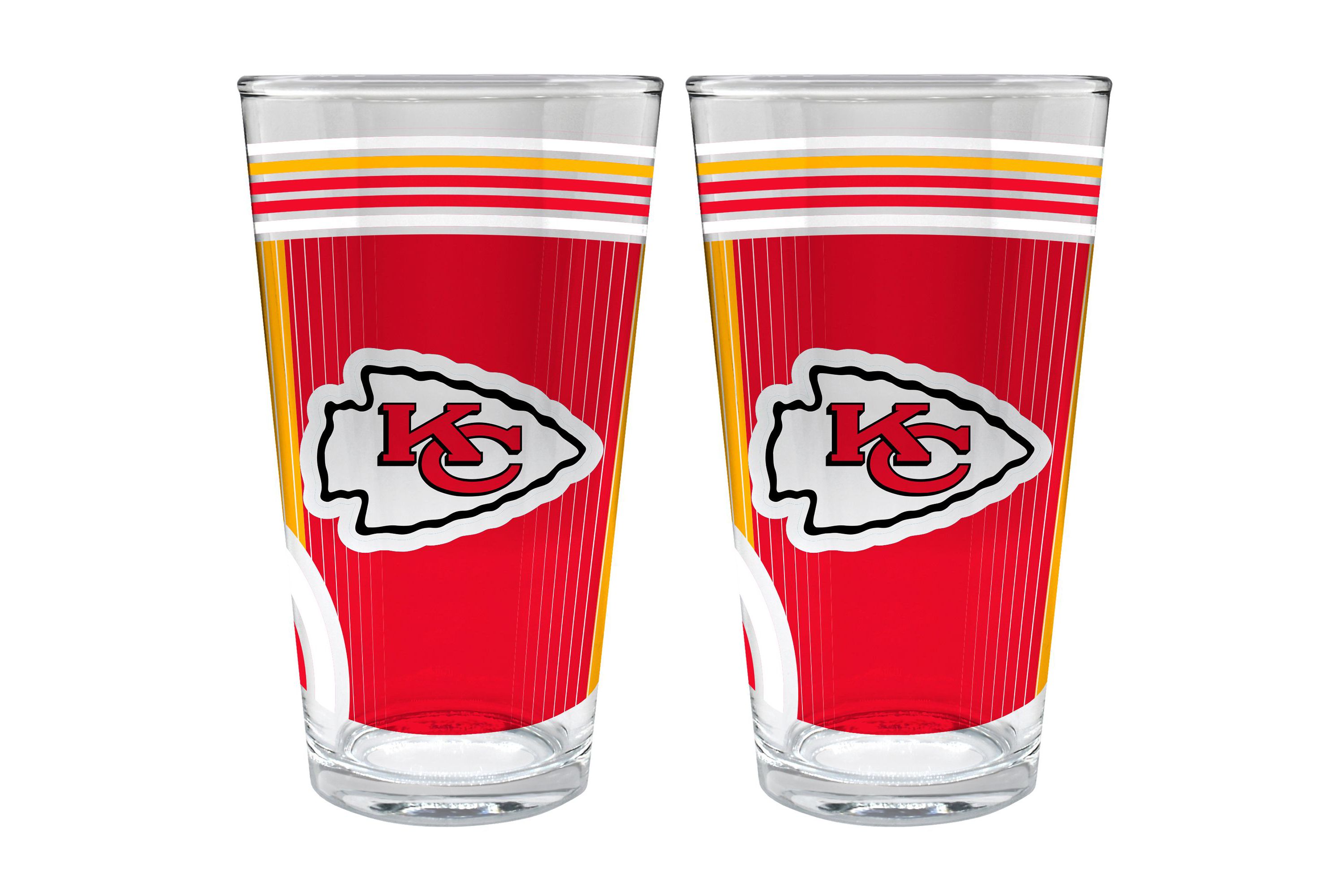 NFL Kansas City Chiefs 2pc Pint Glass Set