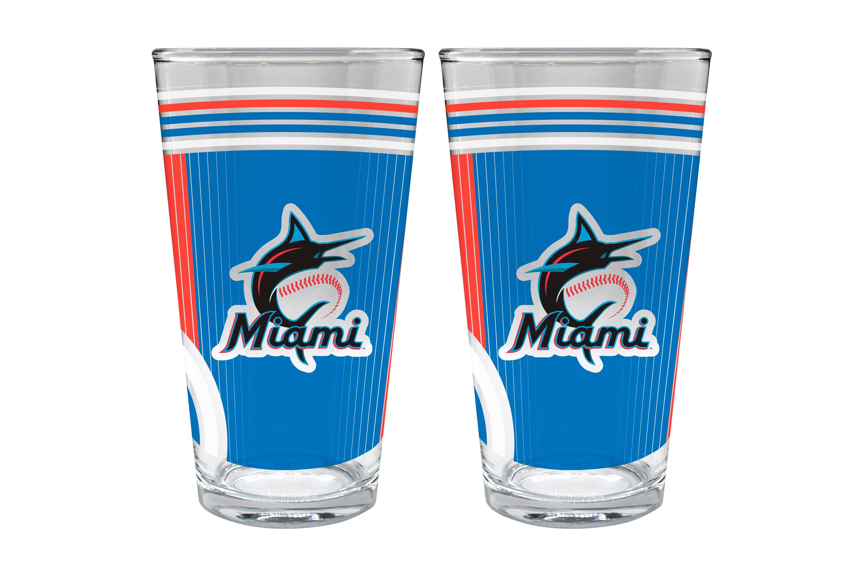 MLB Miami Marlins 2pc Pint Glass Set