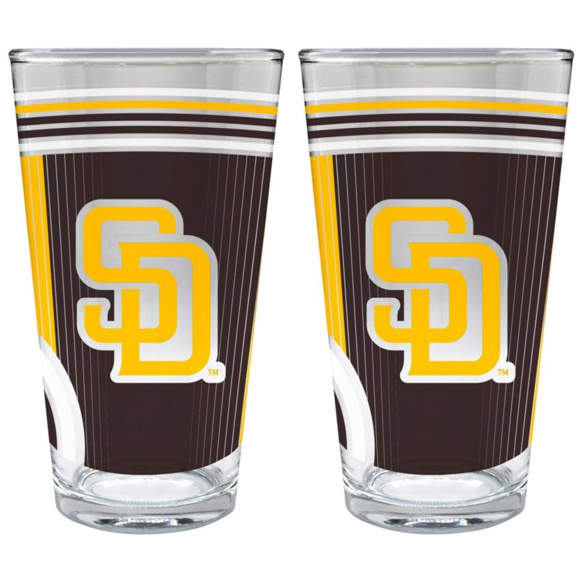 MLB San Diego Padres 2pc Pint Glass Set