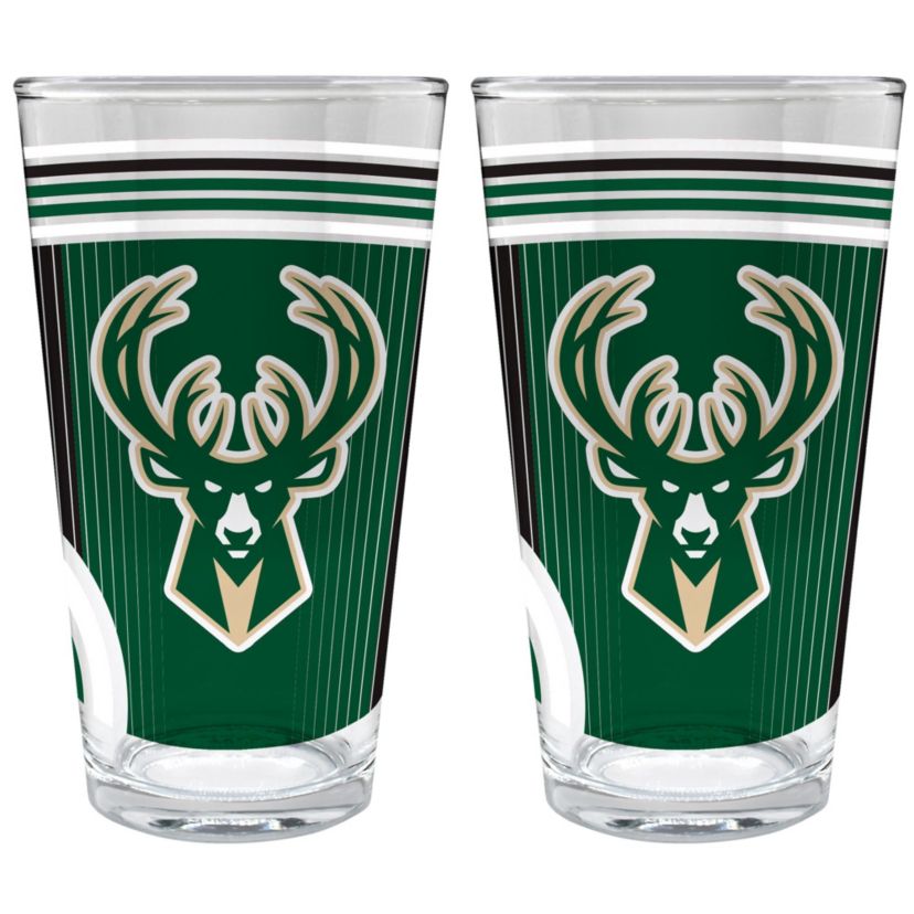 NBA Milwaukee Bucks 2pc Pint Glass Set