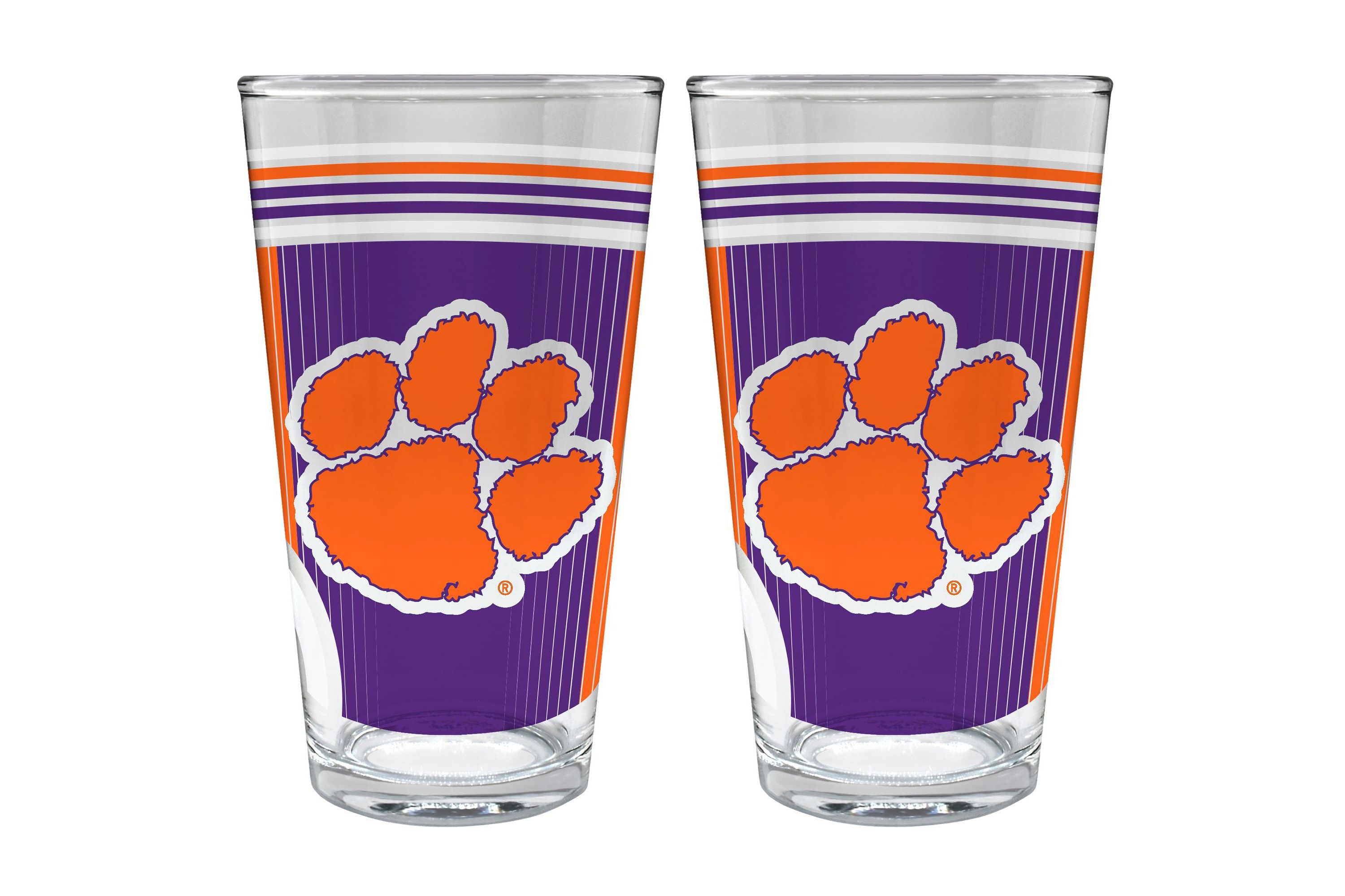 NCAA Clemson Tigers 2pc Pint Glass Set
