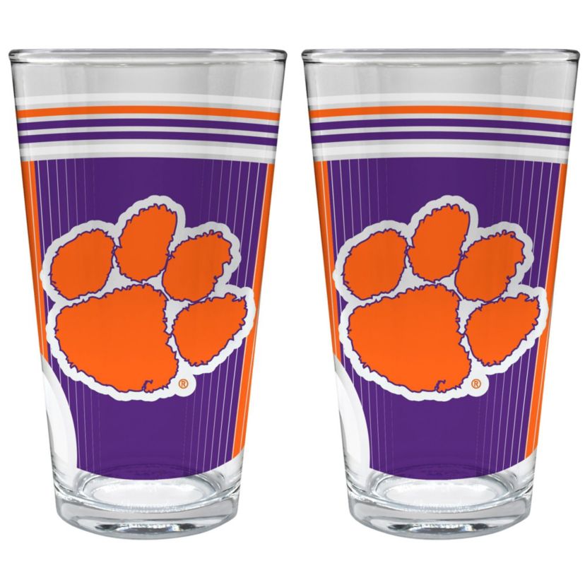 NCAA Clemson Tigers 2pc Pint Glass Set