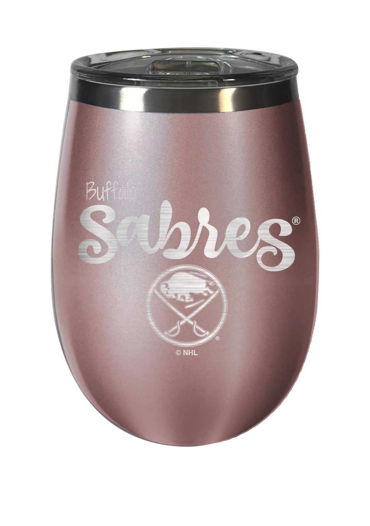 NHL Buffalo Sabres 12 Ounce Rose Gold Wine Tumbler