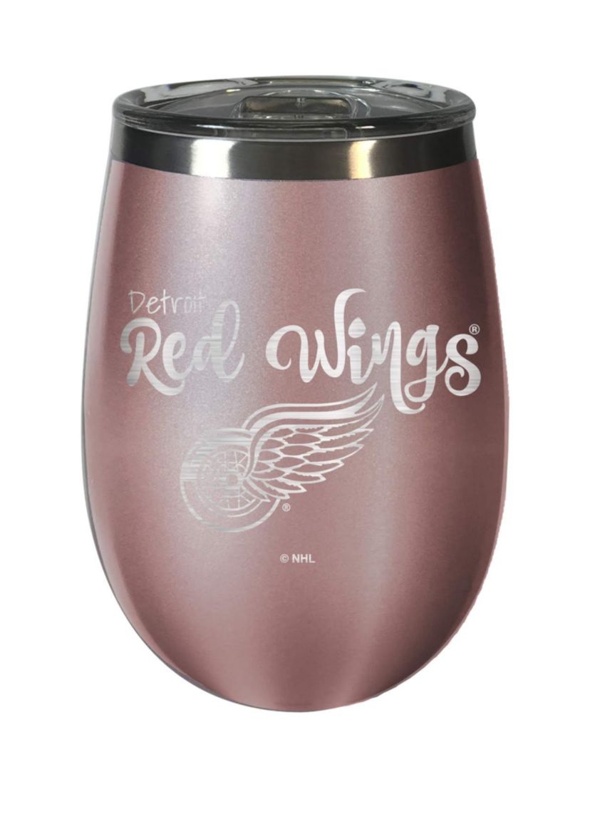 NHL Detroit Red Wings 12 Ounce Rose Gold Wine Tumbler