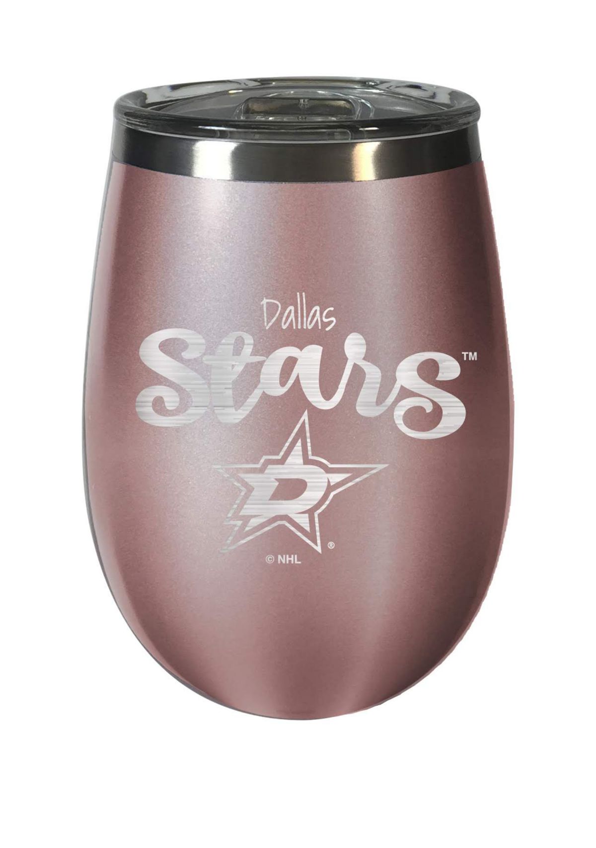 NHL Dallas Stars 12 Ounce Rose Gold Wine Tumbler