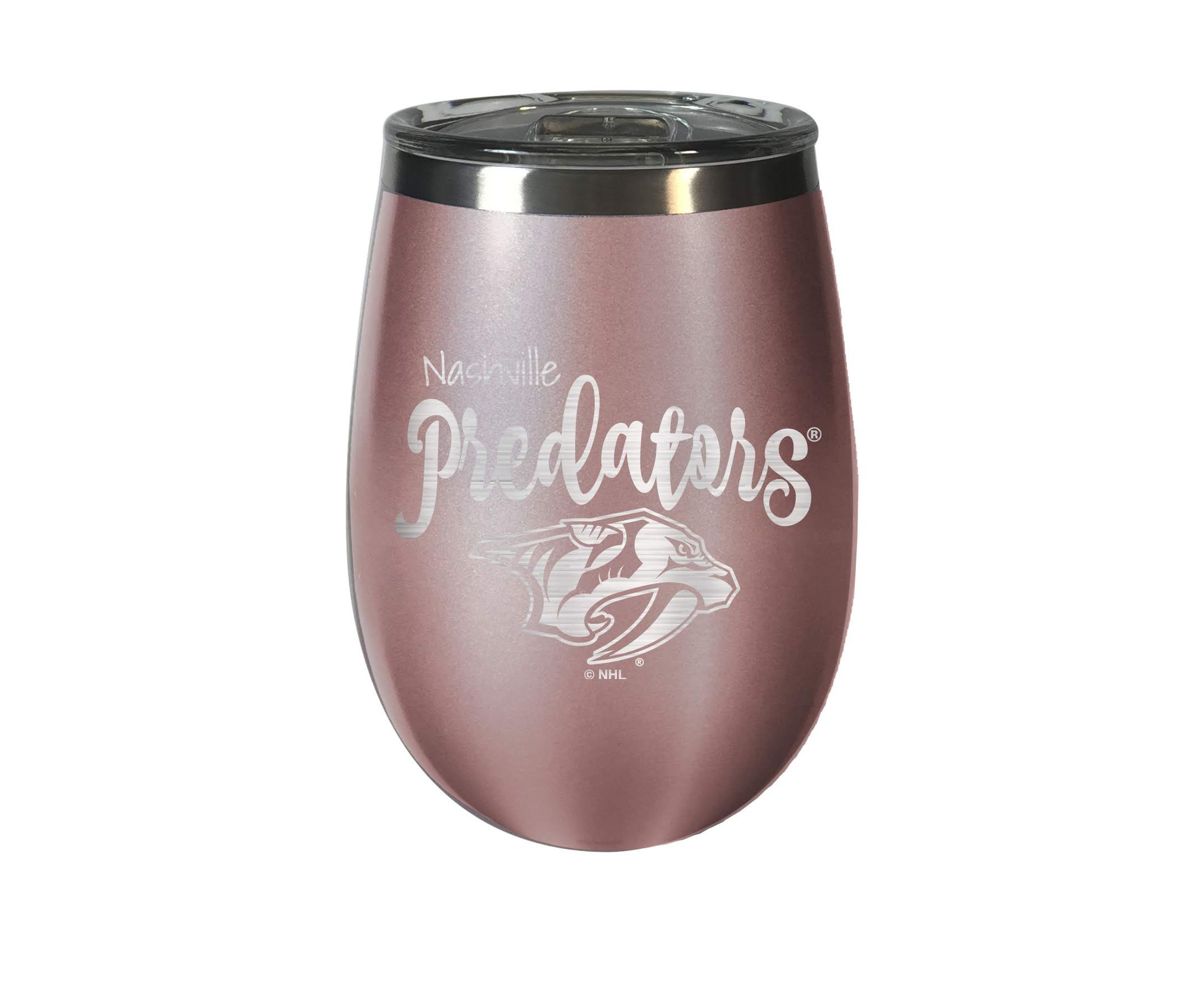 NHL Nashville Predators 12 Ounce Rose Gold Wine Tumbler