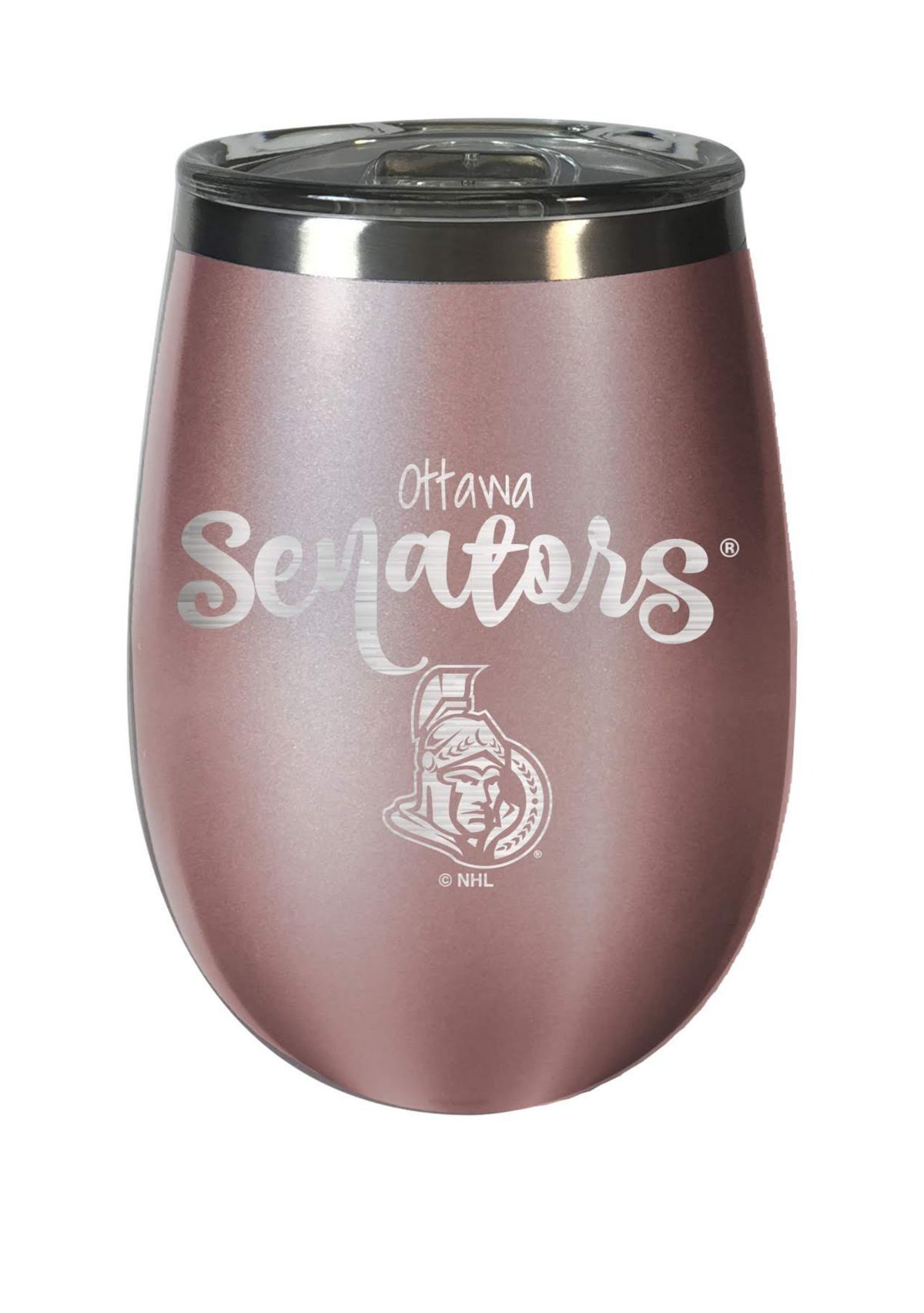 NHL Ottawa Senators 12 Ounce Rose Gold Wine Tumbler