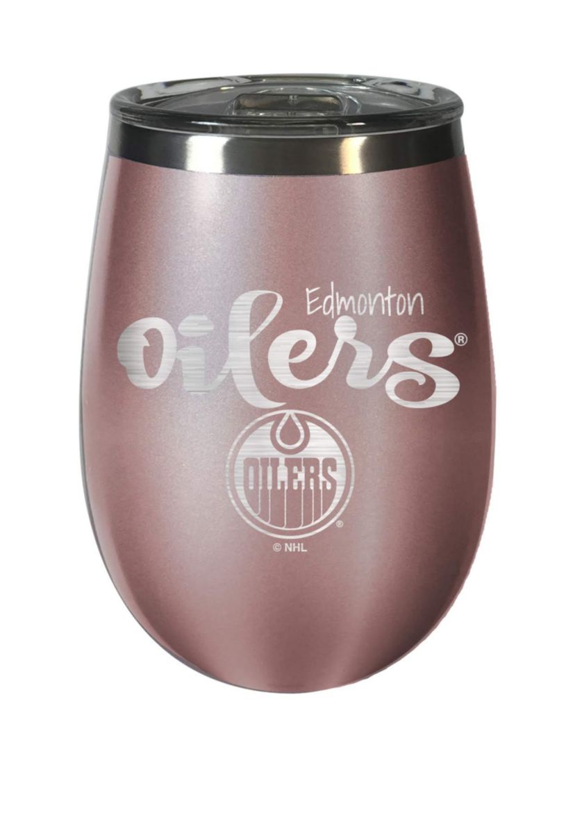NHL Edmonton Oilers 12 Ounce Rose Gold Wine Tumbler