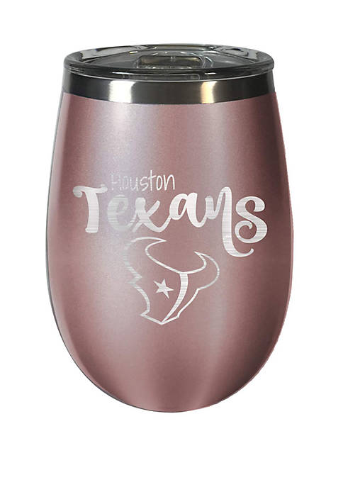 NFL Houston Texans 12 Ounce Rose Gold Wine Tumbler