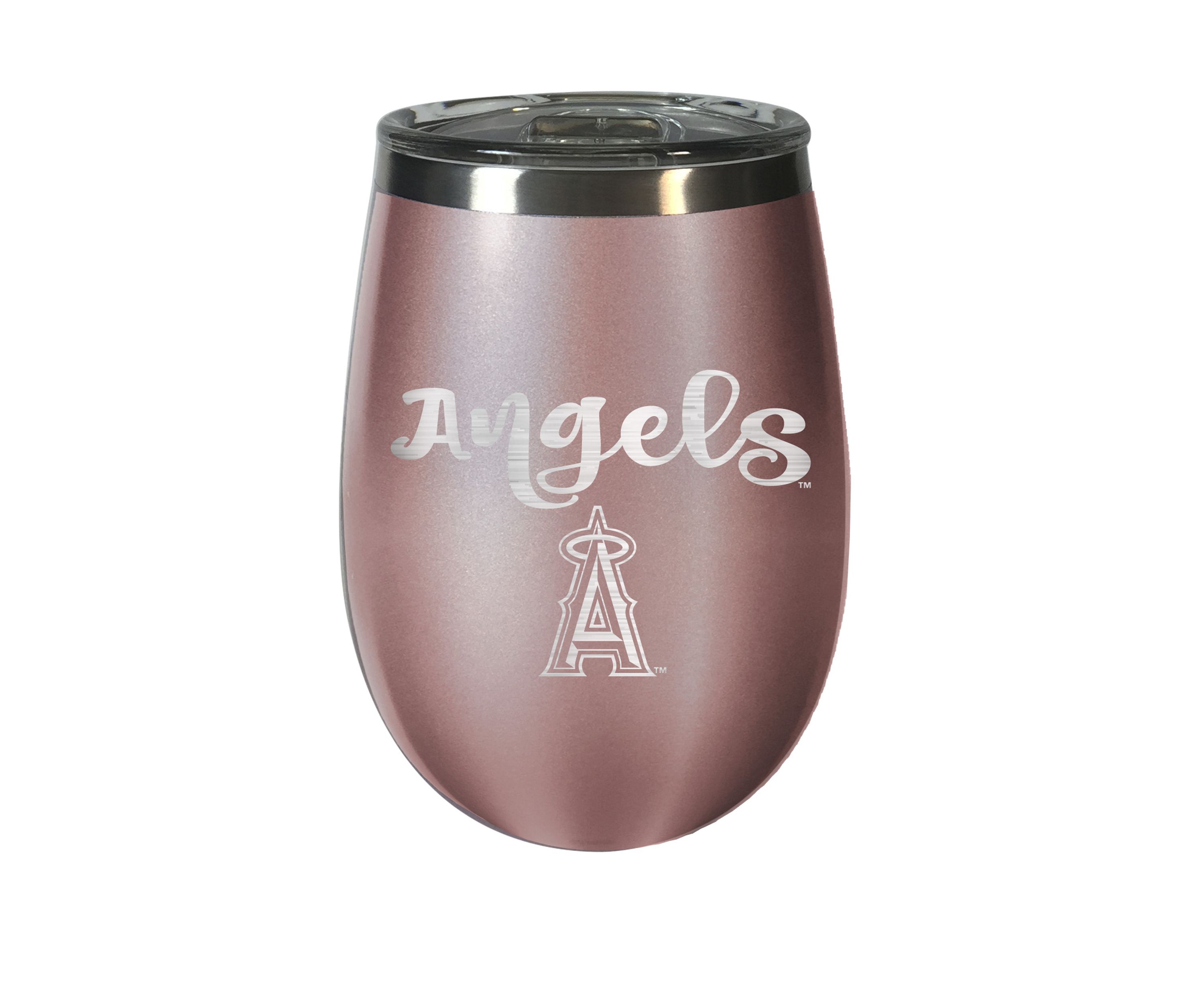 MLB Los Angeles Angels 12 Ounce Rose Gold Wine Tumbler