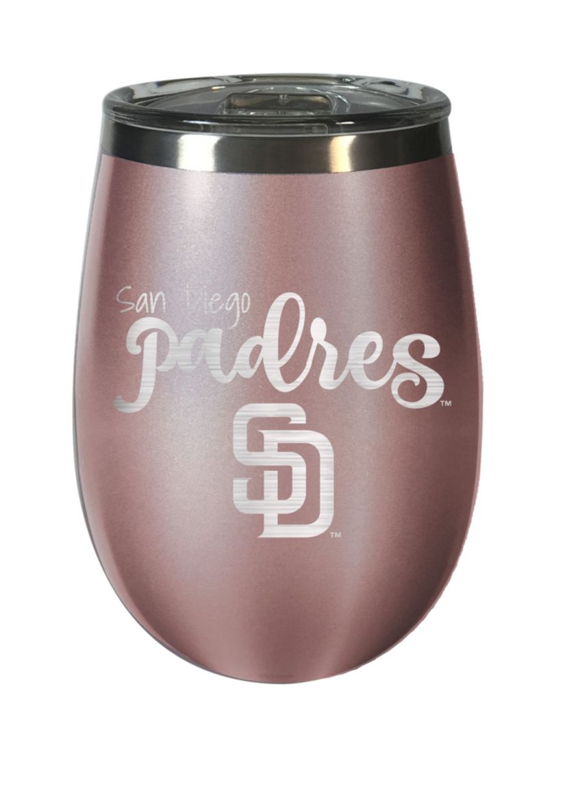 MLB San Diego Padres 12 Ounce Rose Gold Wine Tumbler