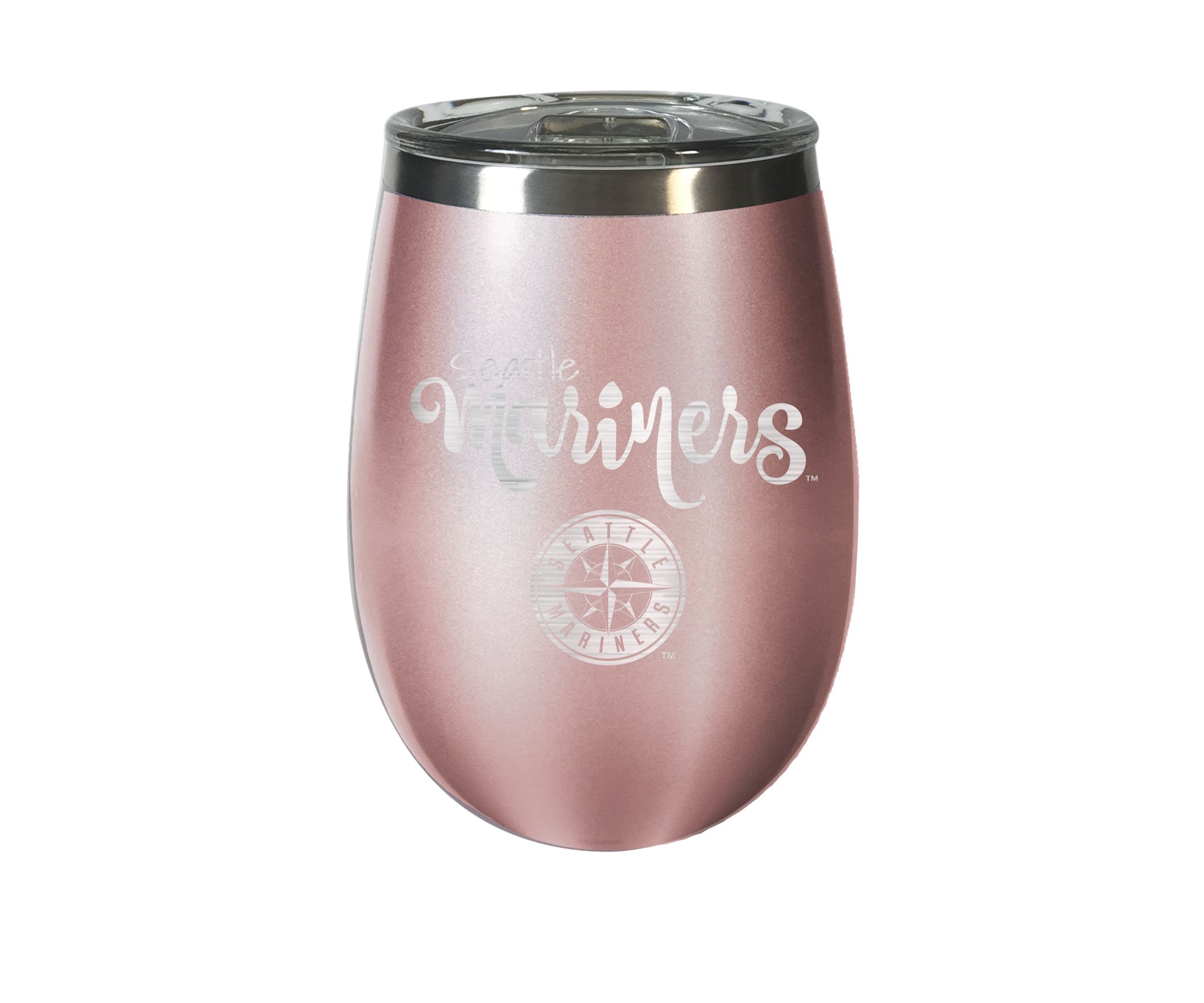 MLB Seattle Mariners 12 Ounce Rose Gold Wine Tumbler