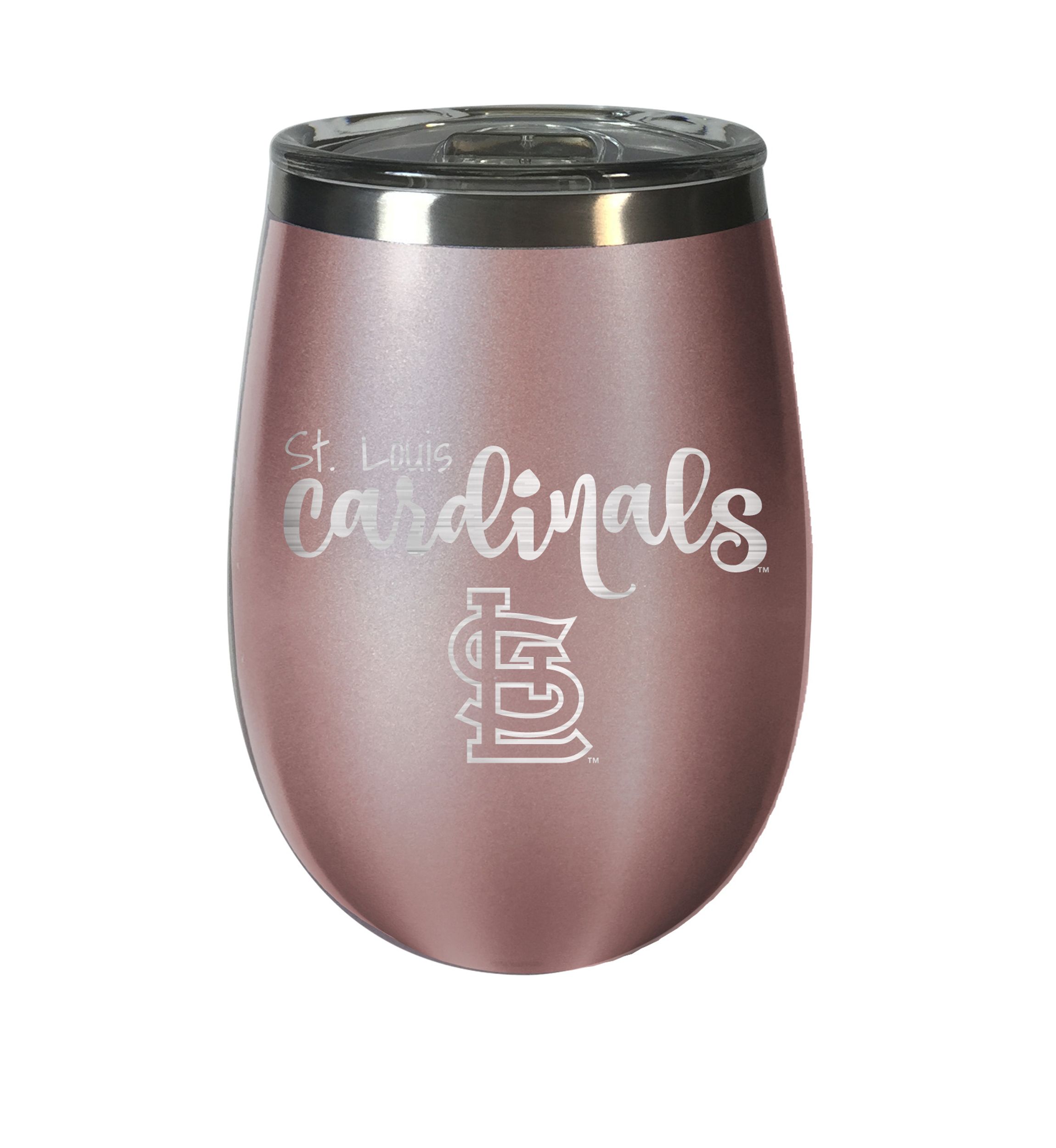 MLB St. Louis Cardinals 12 Ounce Rose Gold Wine Tumbler