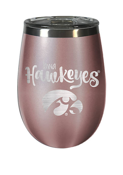 NCAA Iowa Hawkeyes 12 Ounce Rose Gold Wine Tumbler