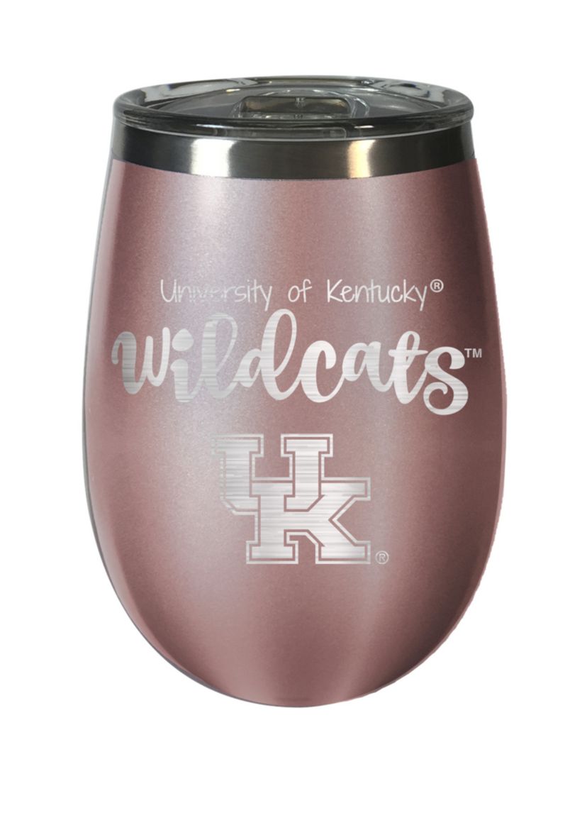 NCAA University of Kentucky Wildcats 12 Ounce Rose Gold Wine Tumbler