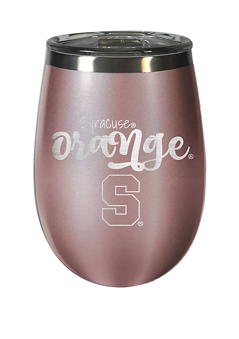 NCAA Syracuse Orange 12 Ounce Rose Gold Wine Tumbler