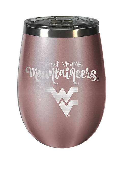 NCAA WVU Mountaineers 12 Ounce Rose Gold Wine Tumbler