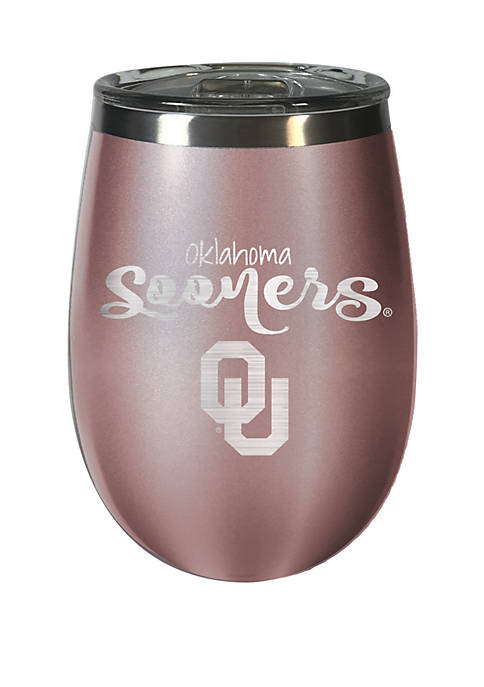 NCAA Oklahoma Sooners 12 Ounce Rose Gold Wine Tumbler