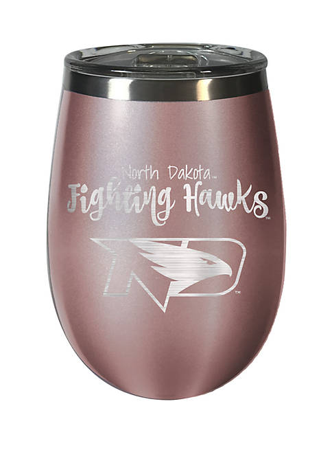 NCAA North Dakota Hawks 12 Ounce Rose Gold Wine Tumbler