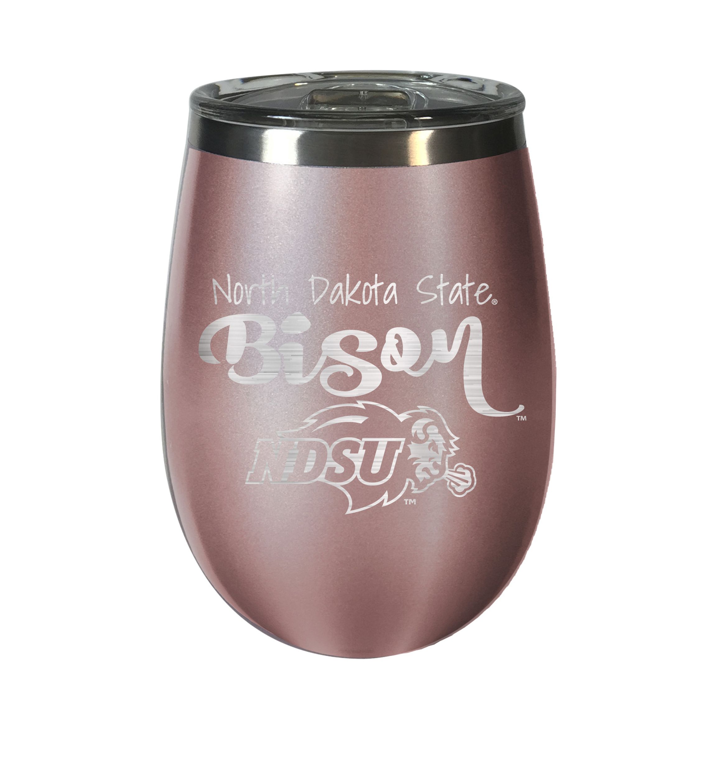 NCAA North Dakota State Bisons 12 Ounce Rose Gold Wine Tumbler 