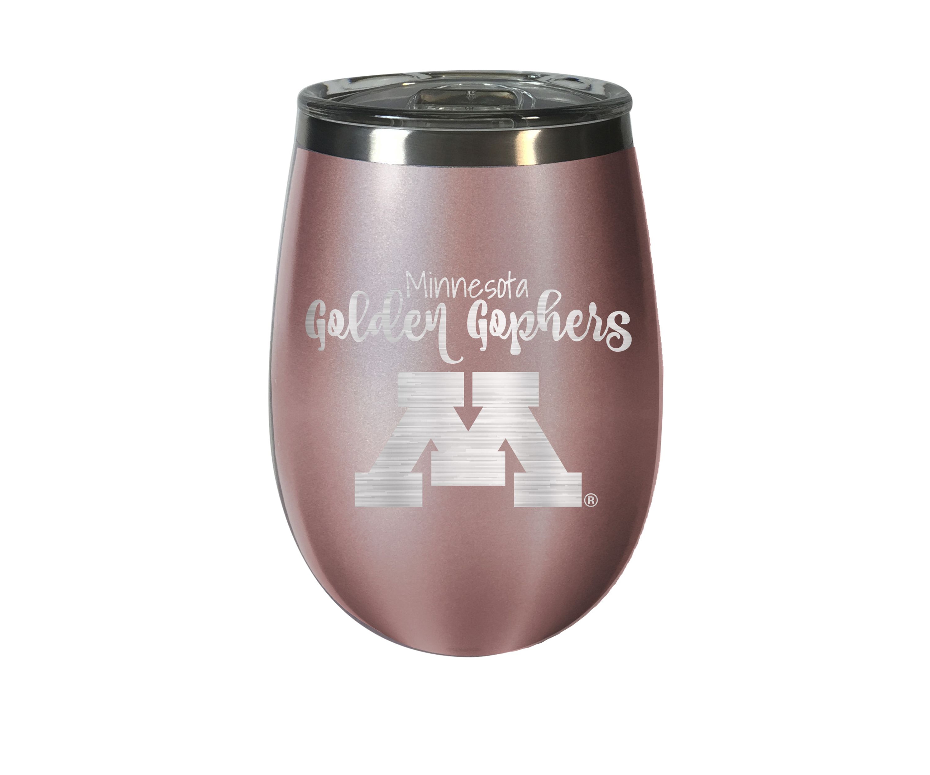 NCAA Minnesota Golden Gophers 12 Ounce Rose Gold Wine Tumbler 