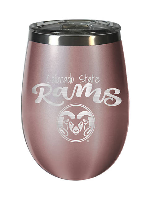 NCAA Colorado State Rams 12 Ounce Rose Gold Wine Tumbler 
