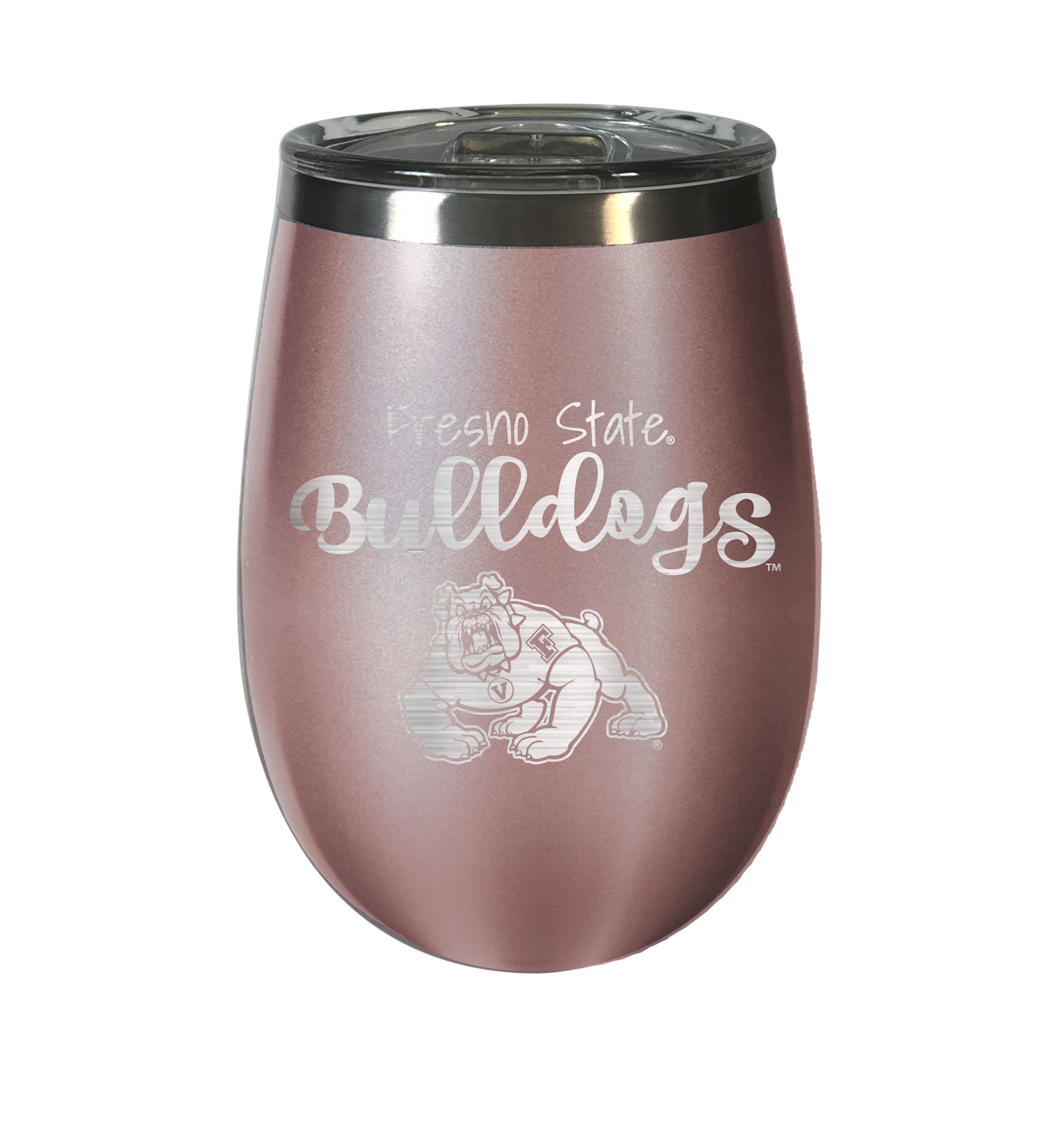 NCAA Fresno State Bulldogs 12 Ounce Rose Gold Wine Tumbler 