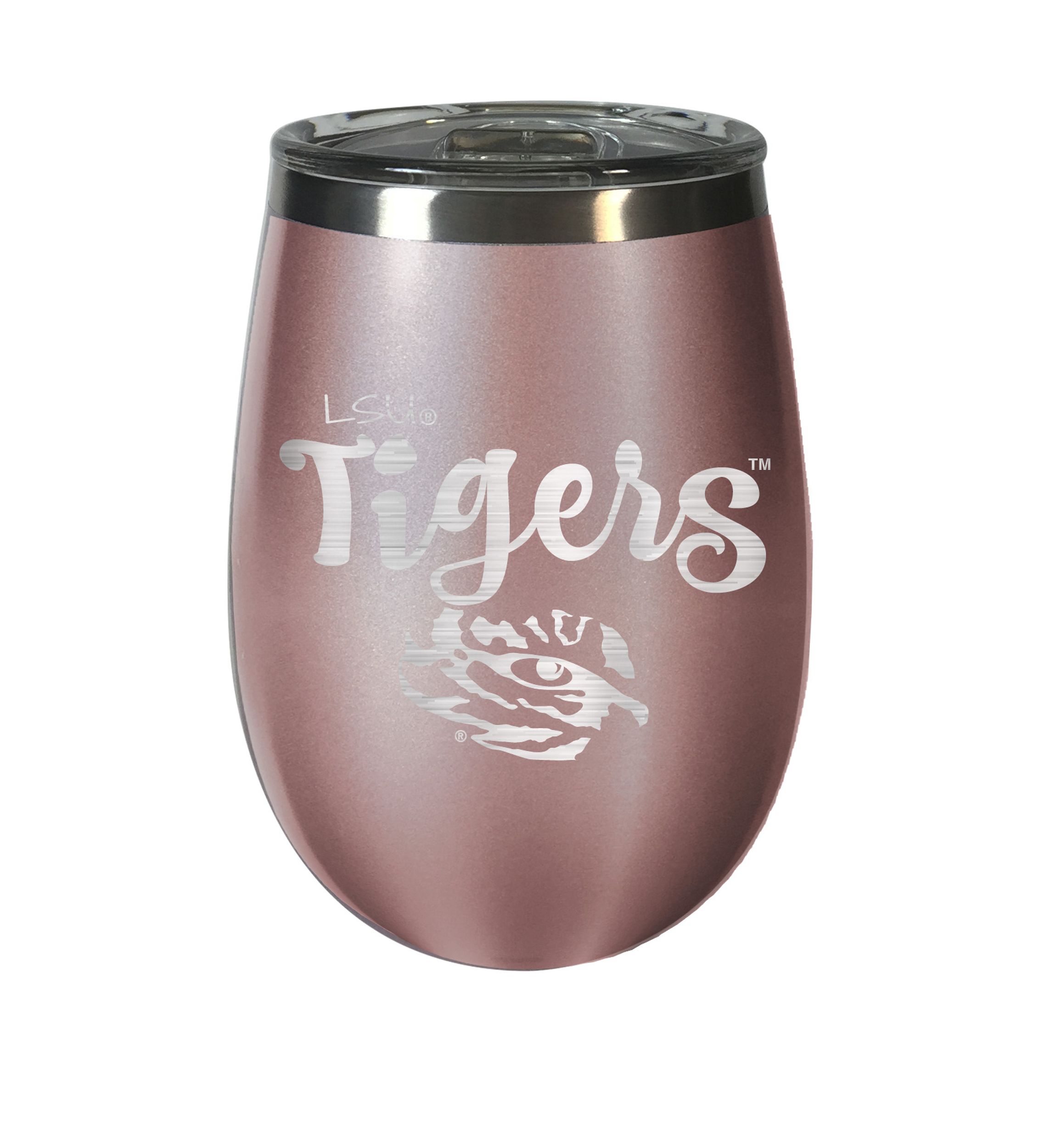 NCAA LSU Tigers 12 Ounce Rose Gold Wine Tumbler