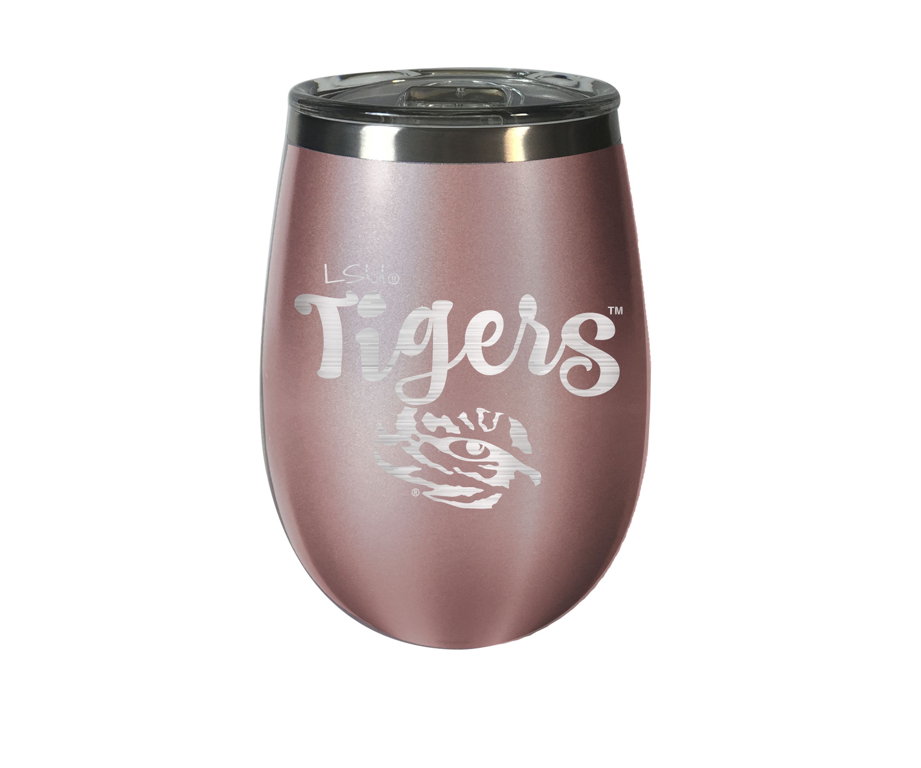 NCAA LSU Tigers 12 Ounce Rose Gold Wine Tumbler