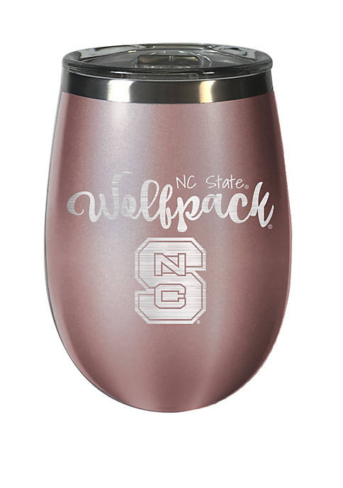 NCAA NC State Wolfpack 12 Ounce Rose Gold Wine Tumbler